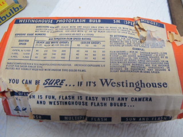 Vintage Westinghouse Photo Flash Bulbs Speed Midget SM Class F Lot of 7