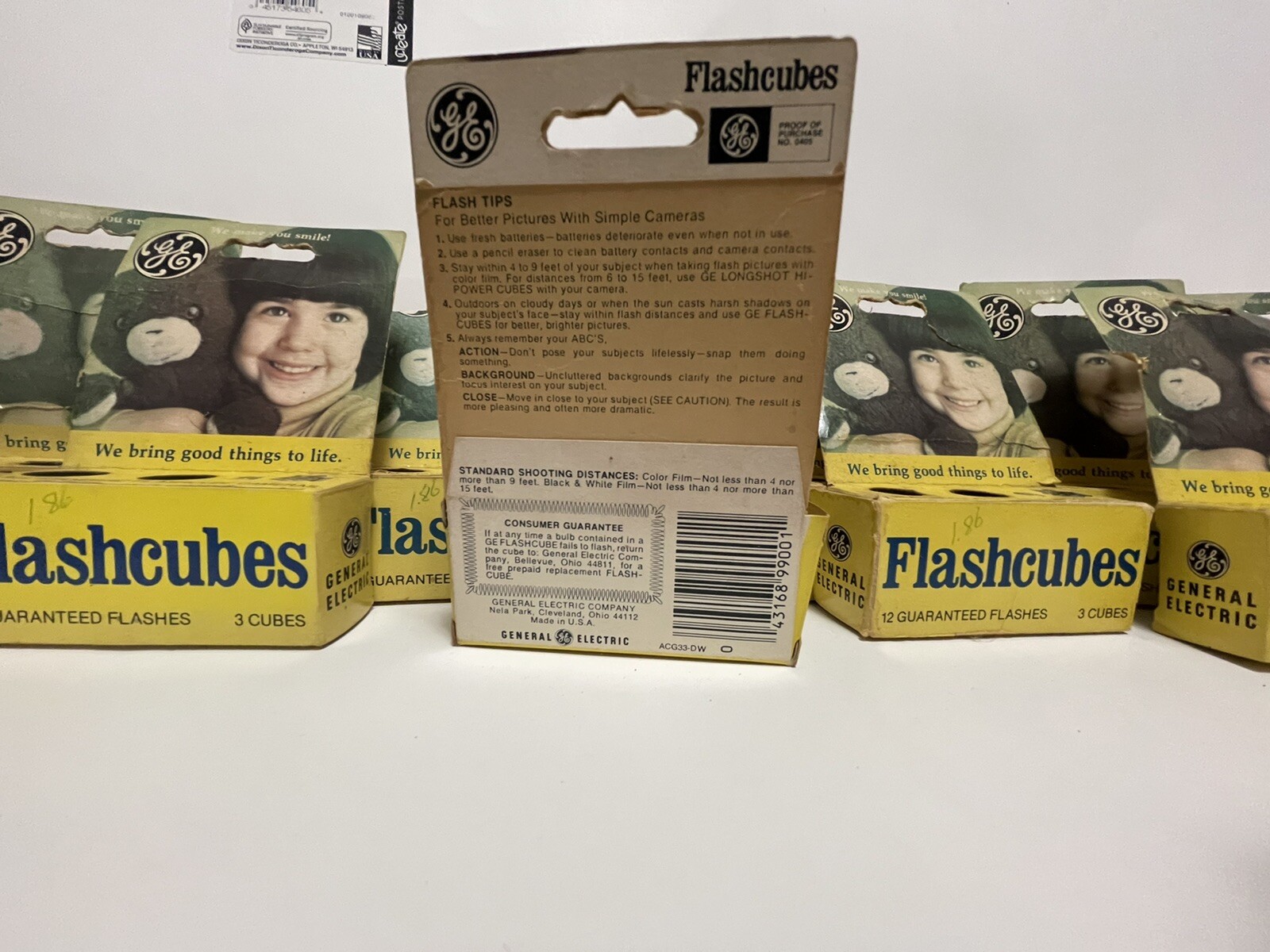Vintage Photography GE Flash Cubes lot of 3 pack flashcubes. 30 Bulbs 10 Boxes