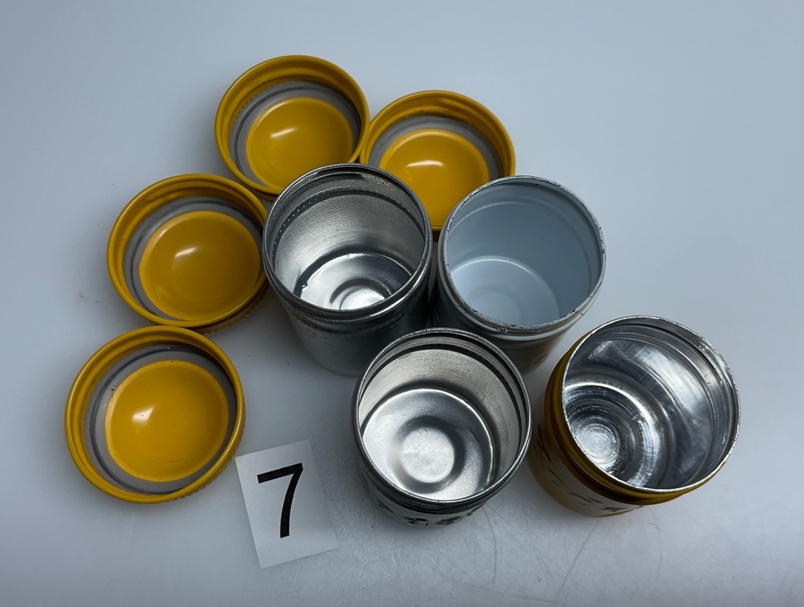 4 VTG Lot Kodak 35mm Film Roll Embossed Container Metal Tin Can Canister yellow