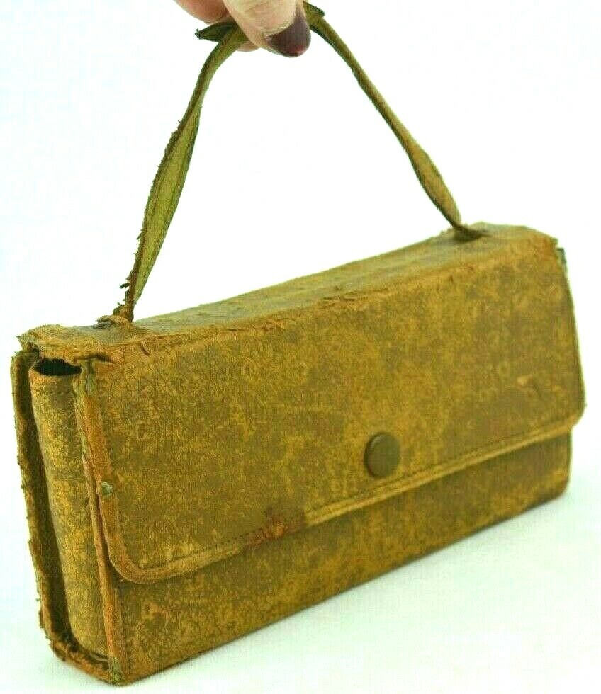 Antique Vintage Retro Leather CAMERA CASE for ANSCO No. 1 Readyset Royal w/book