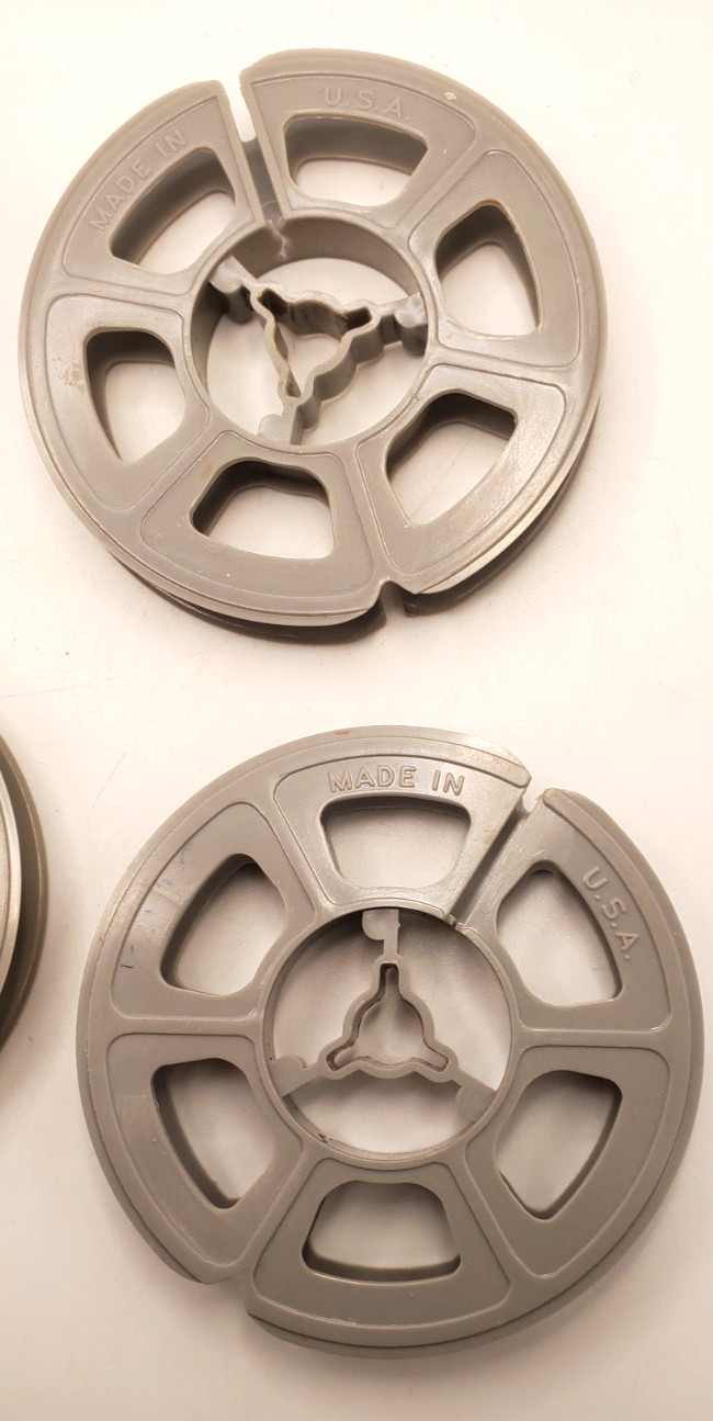 5 Count 3″ Plastic Reels for 8mm Film MADE IN USA vintage