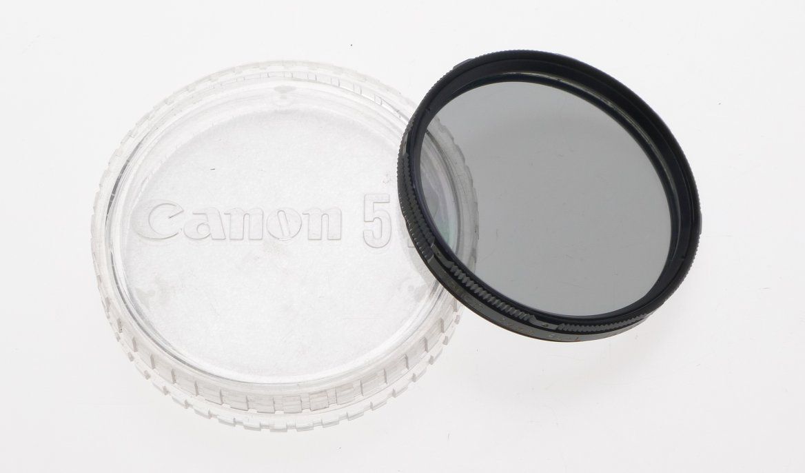 Canon 52mm pl-l linear polarizing camera lens filter in case vintage nice