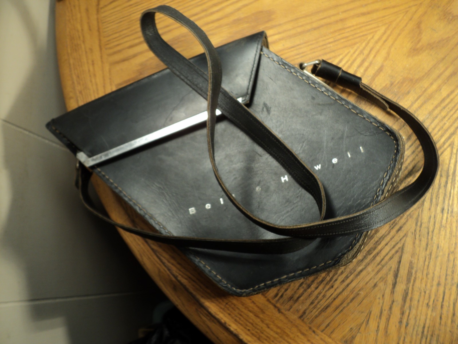 Vintage Bell & Howell Leather Camera Case w/ Strap – 13″ Tall