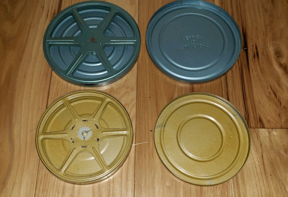 Lot 5 VTG Metal Film Reels & Canister Various Sizes Reads Dept. Store Baltimore