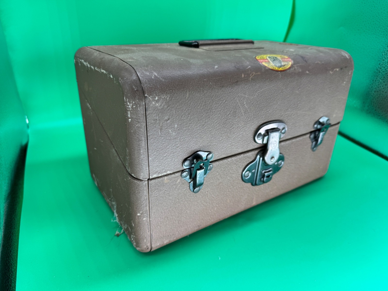 Vintage Simonson Metal Co Film Reel Metal Storage Box w/Cases (NICE PATINA)