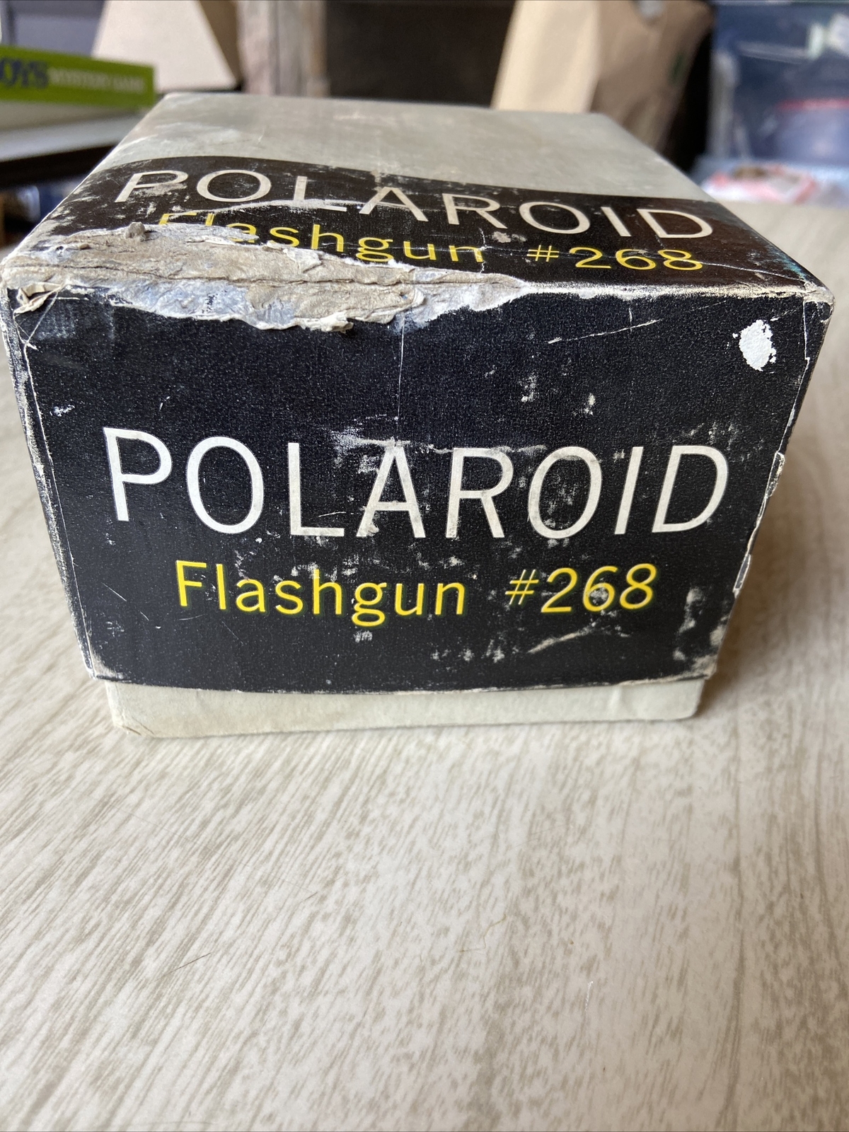 Vintage Polaroid Camera Flashgun #268. With box and Polaroid Cold Clips #193.