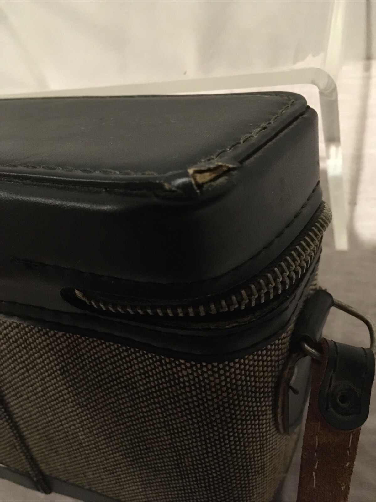 Kalimar Kali Bag Camera Black Leather Tweed Case Bag Japan Rare Vintage
