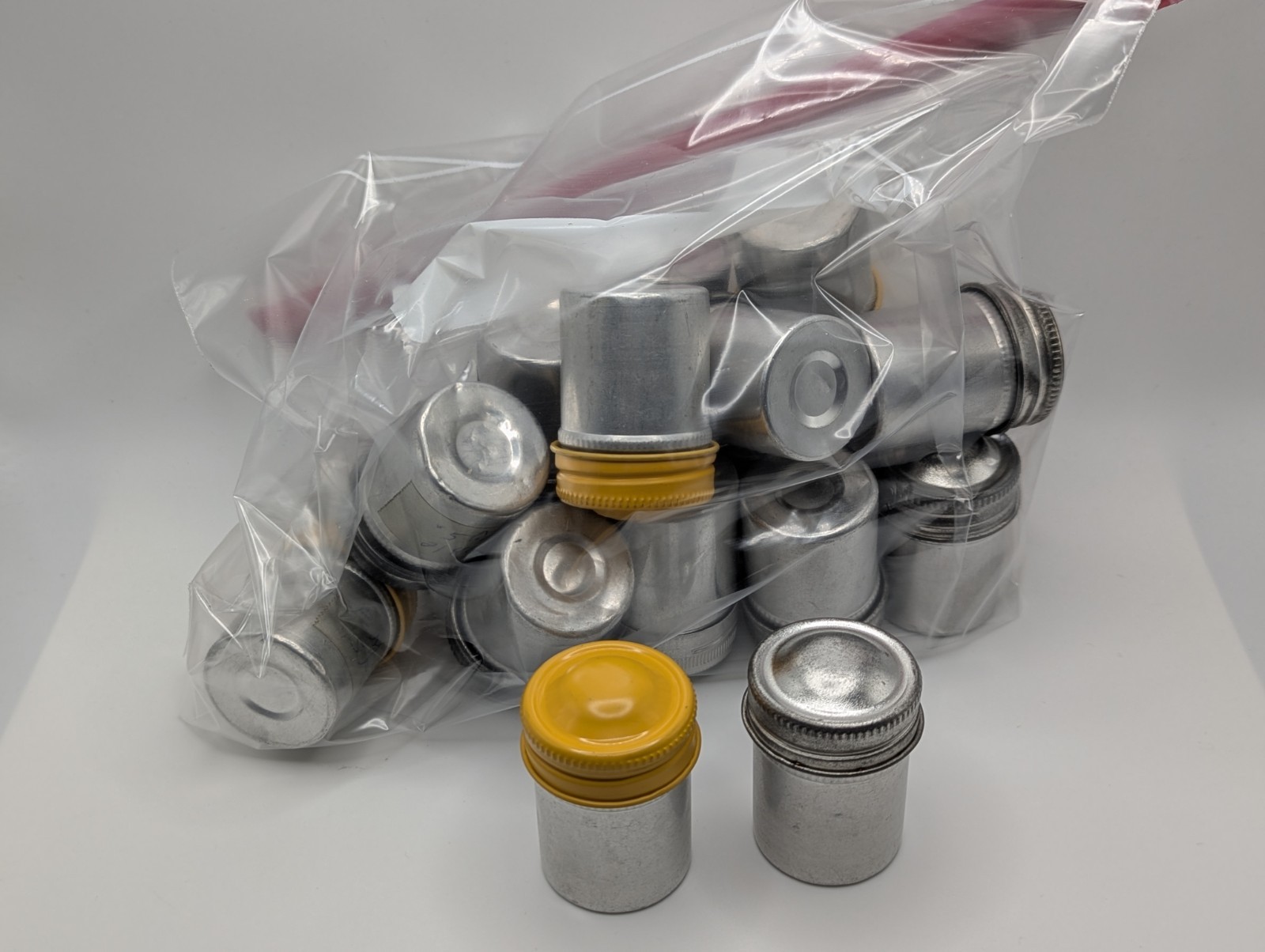 Lot of (18) Vintage Aluminum 35mm Film Canisters