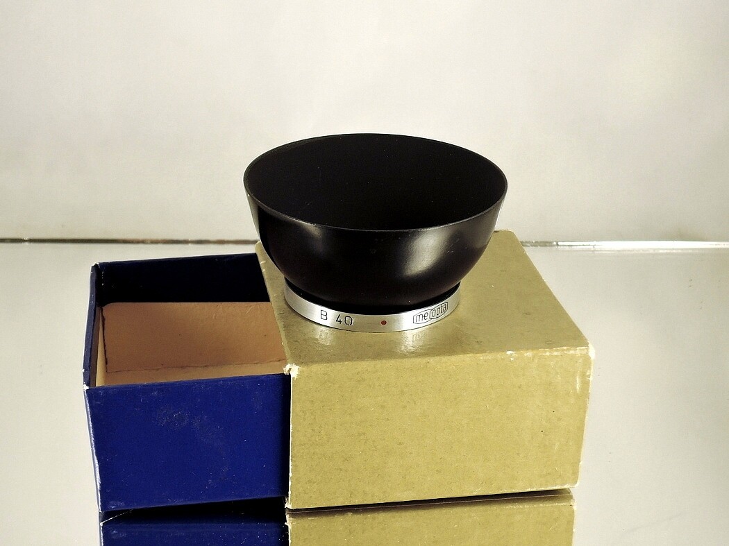 Shade hood Flexaret Meopta round bayonet B40 metal + Genuine box MINT