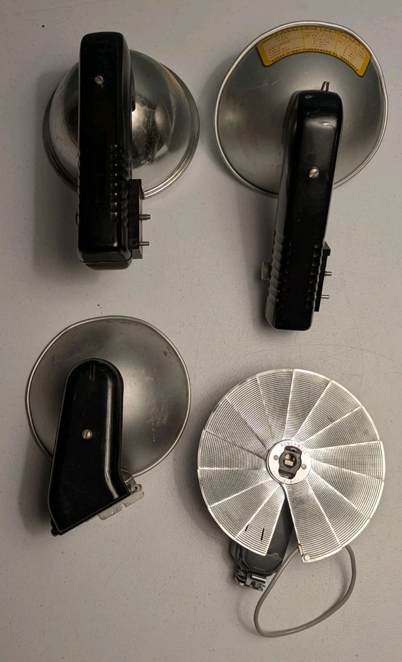 Lot Of 4 Vintage Camera Flash Holders Honeywell Tilt A Mite Kodak Kodalite JK