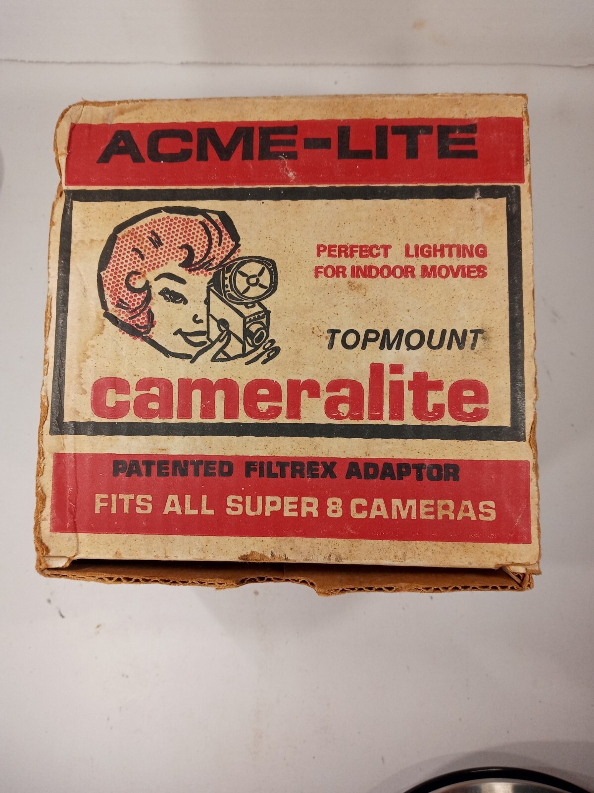 Vintage ACME-LITE TopMount Cameralite in original box! Fits All Super 8 Cameras