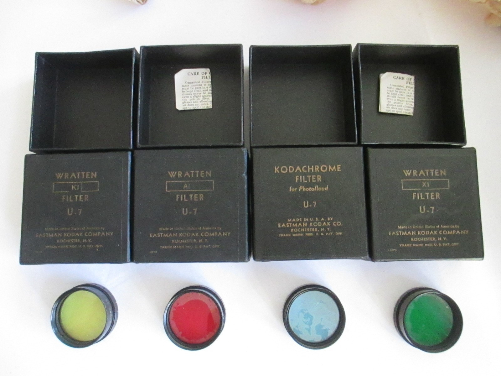 Lot of 4 Wratten and Kodachrome U-7 Filters K1 / X1 / A C59
