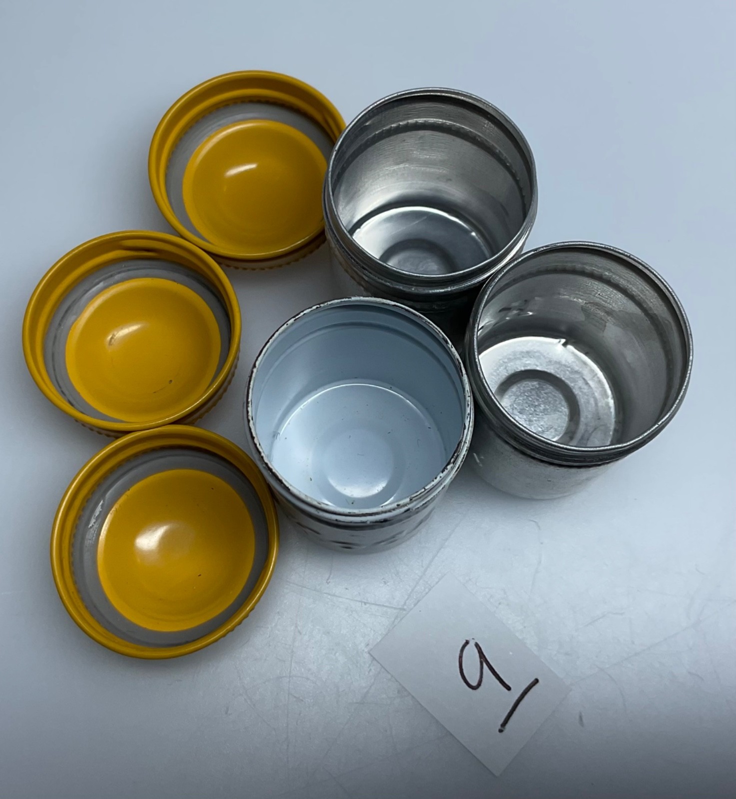 3 VTG Lot Kodak 35mm Film Roll Embossed Container Metal Tin Can Canister yellow