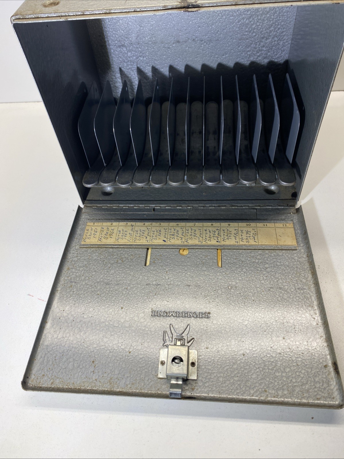 Brumberger 12 Reel 8mm Film Storage Case Metal Box Holder VGC…B93