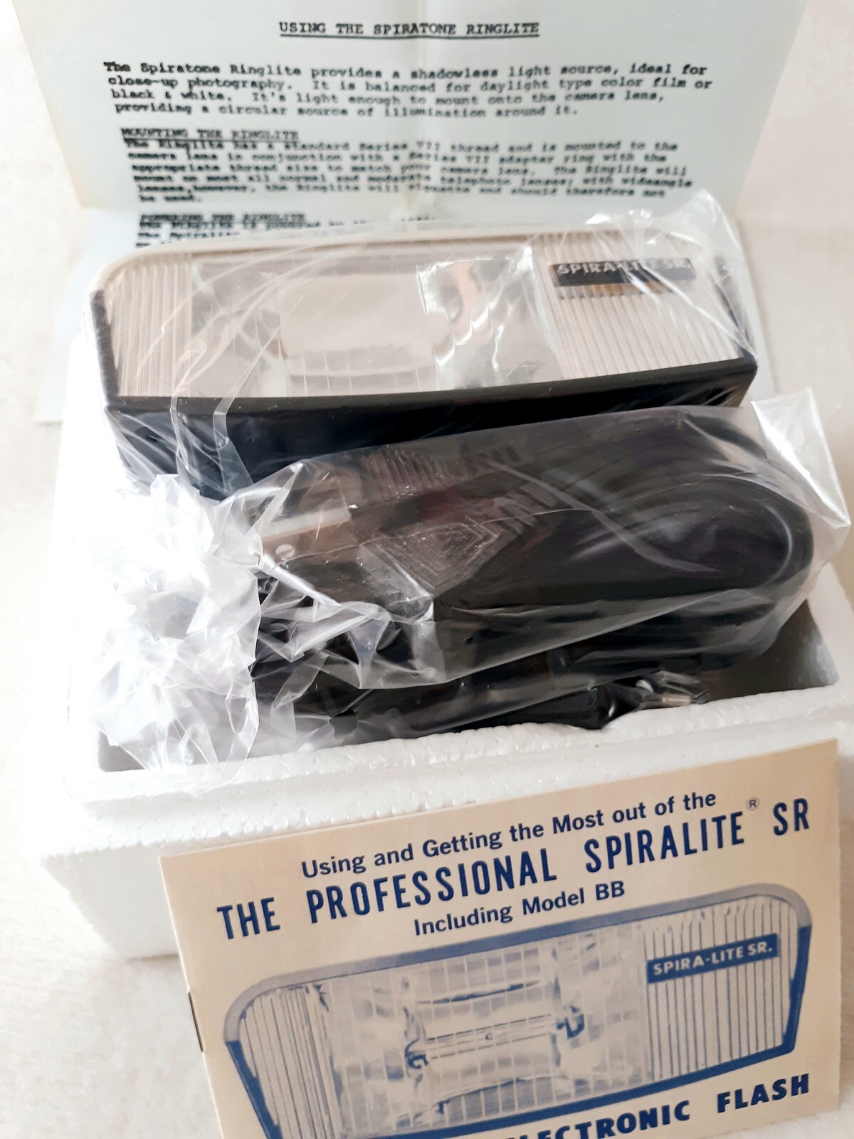 Lot- Spiratone Vario Dupliscope III 518042 & Spiralite SR Elec. Flash AC ~ NOS