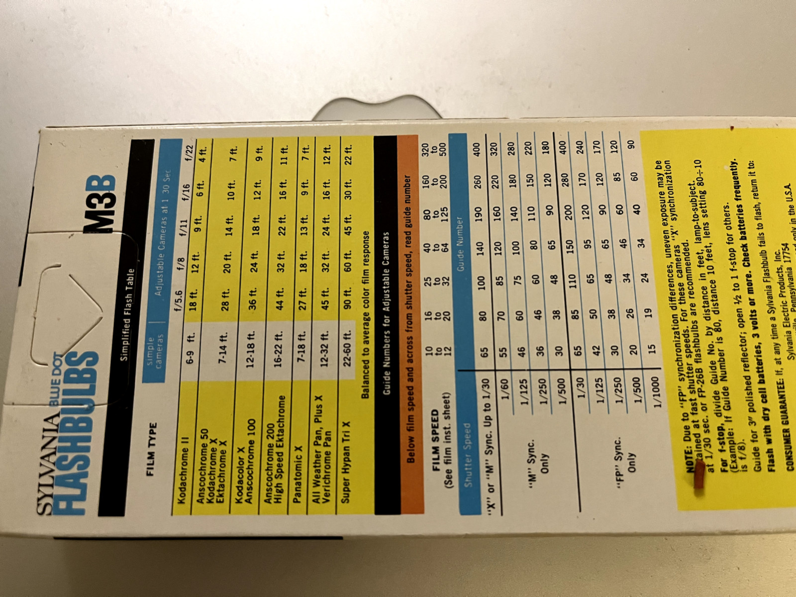 Vintage Sylvania blue dot flashbulbs M3B