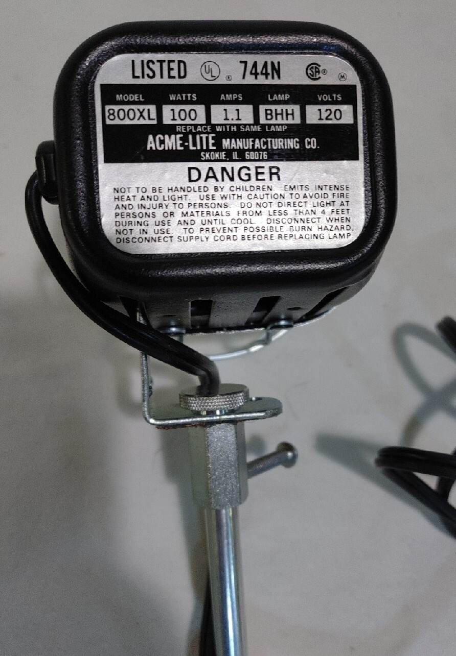 Vintage Acme-Lite 800 XL for Movie Cameras Works Well
