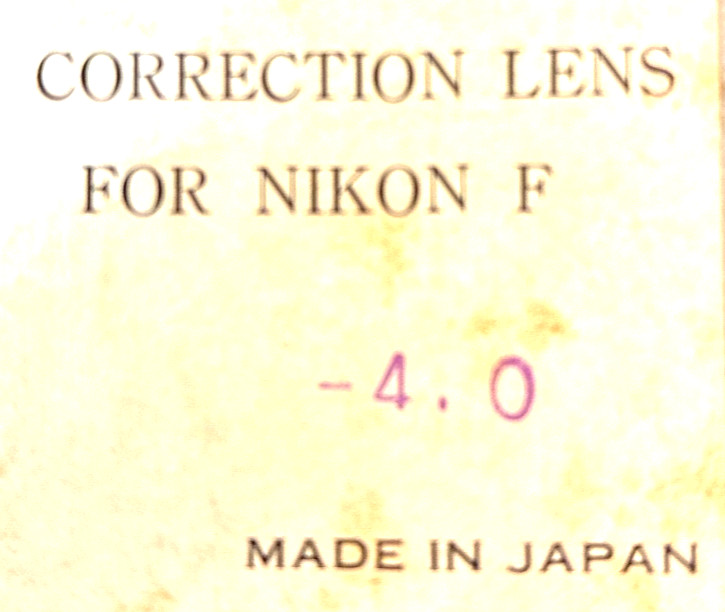Vintage – 4.0 Rectangular Diopter Eyepiece Correction lens for Nikon F Camera