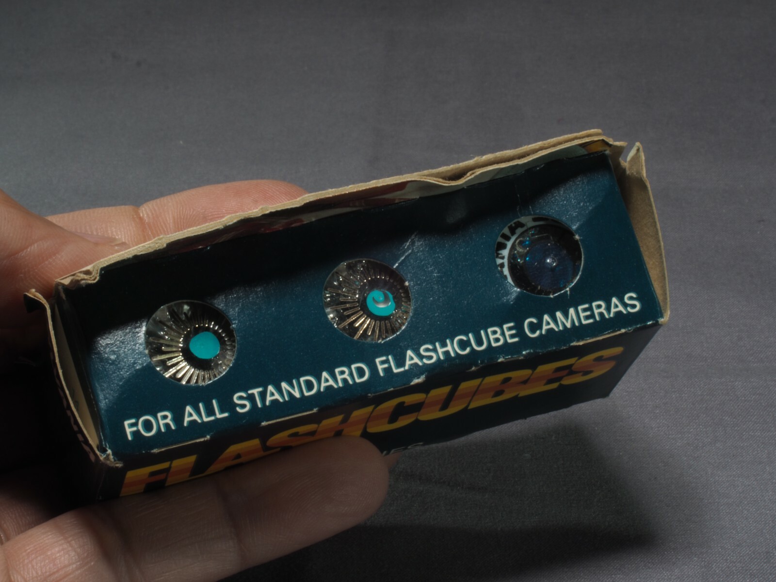 Sylvania Blue Dot Camera Flash Cubes 1 used 1 not used 1 half used 3 piece box