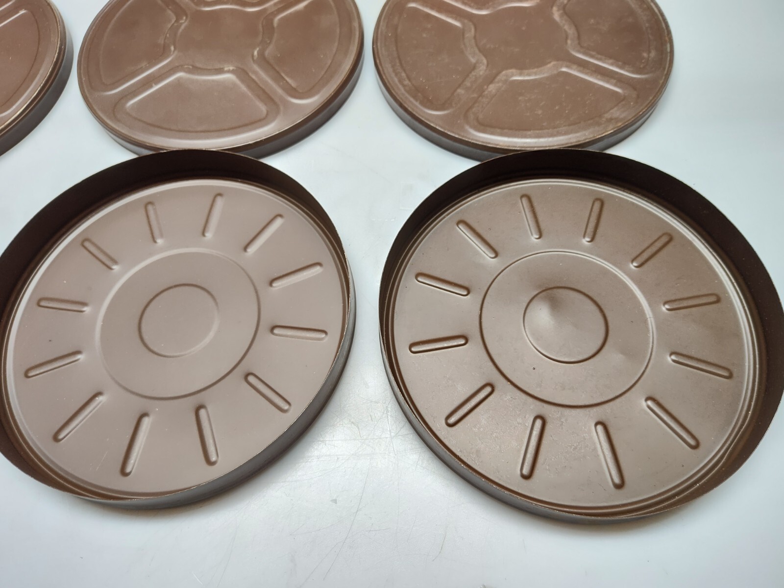 Lot of 3 Vintage 7″ Metal 8mm Film Canisters GB Goldberg Bros Made in USA