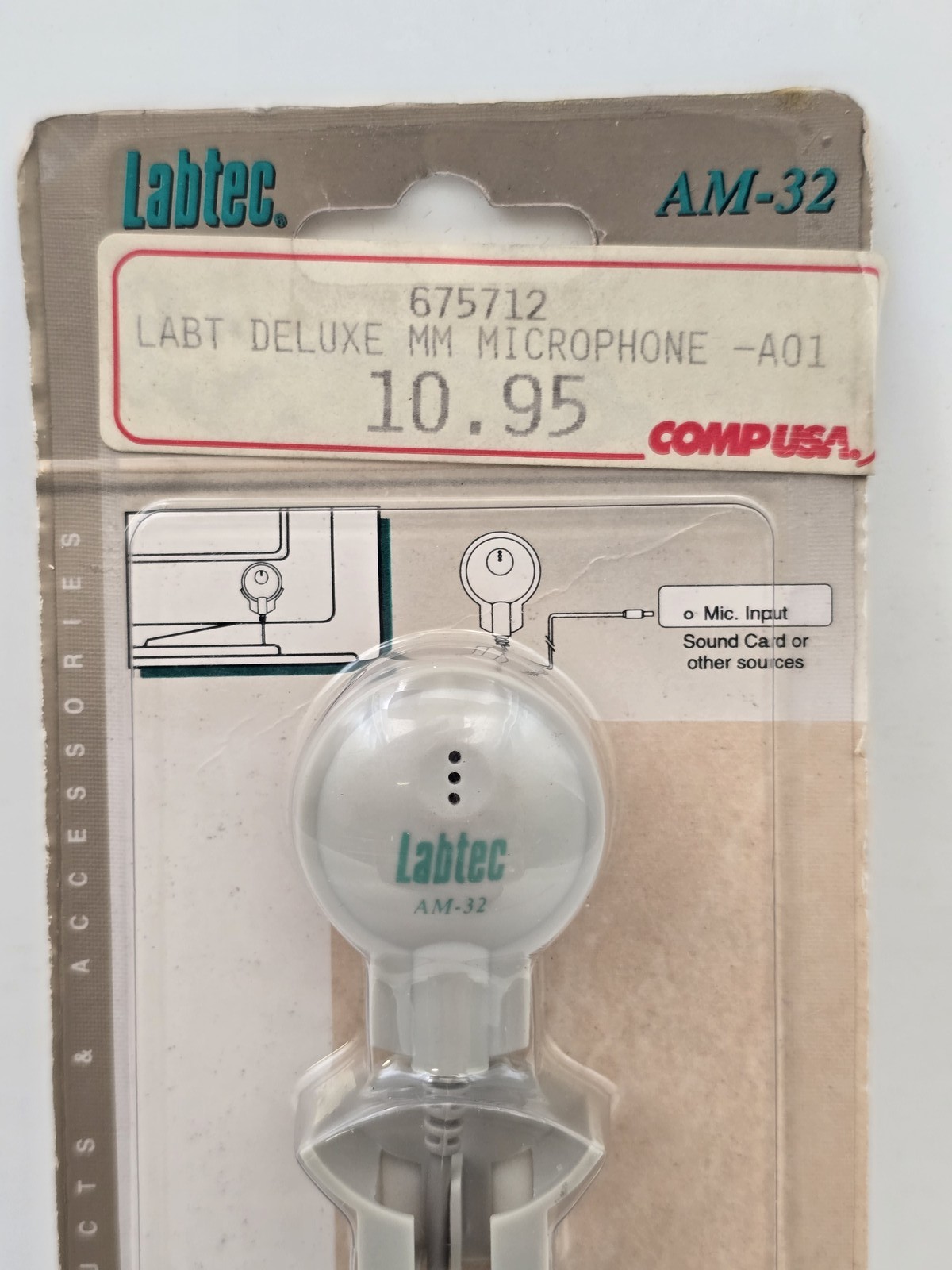 Vintage Labtec AM-32 Deluxe Multimedia Microphone NOS OEM Y2K Cam Accessory