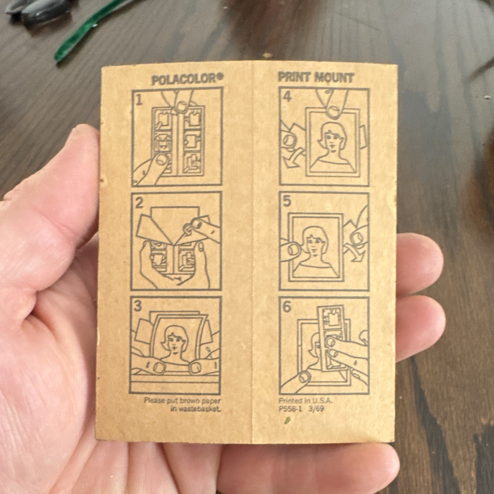 Polaroid Polacolor Print Mount Instruction Card Insert Vintage