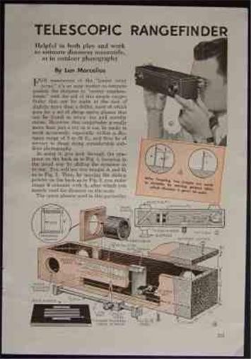 Rangefinder 1941 vintage How-To Build PLANS 3-50 feet range