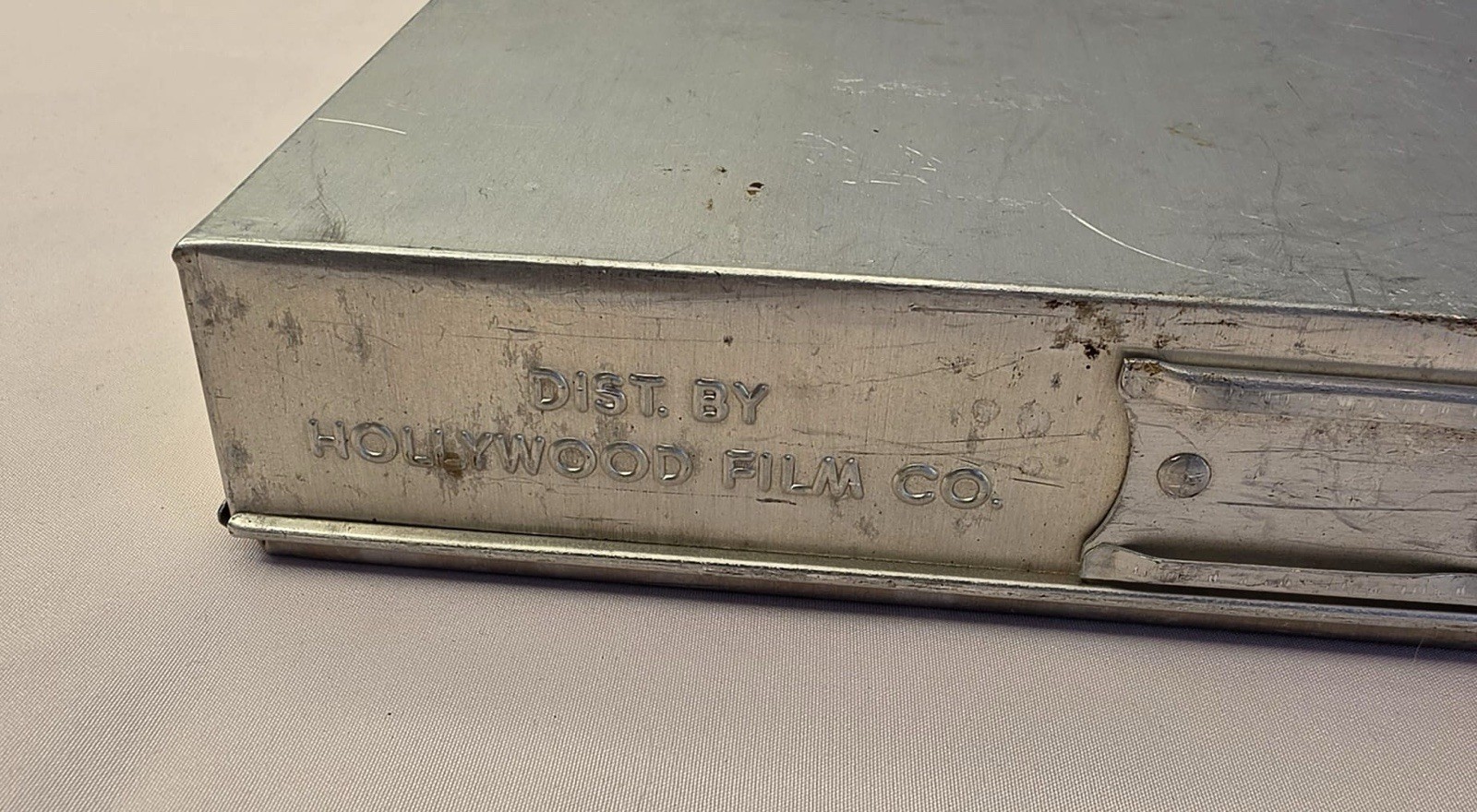 Vintage Hollywood Film Co Metal Movie Reel Storage Case Industrial Cinema Tin