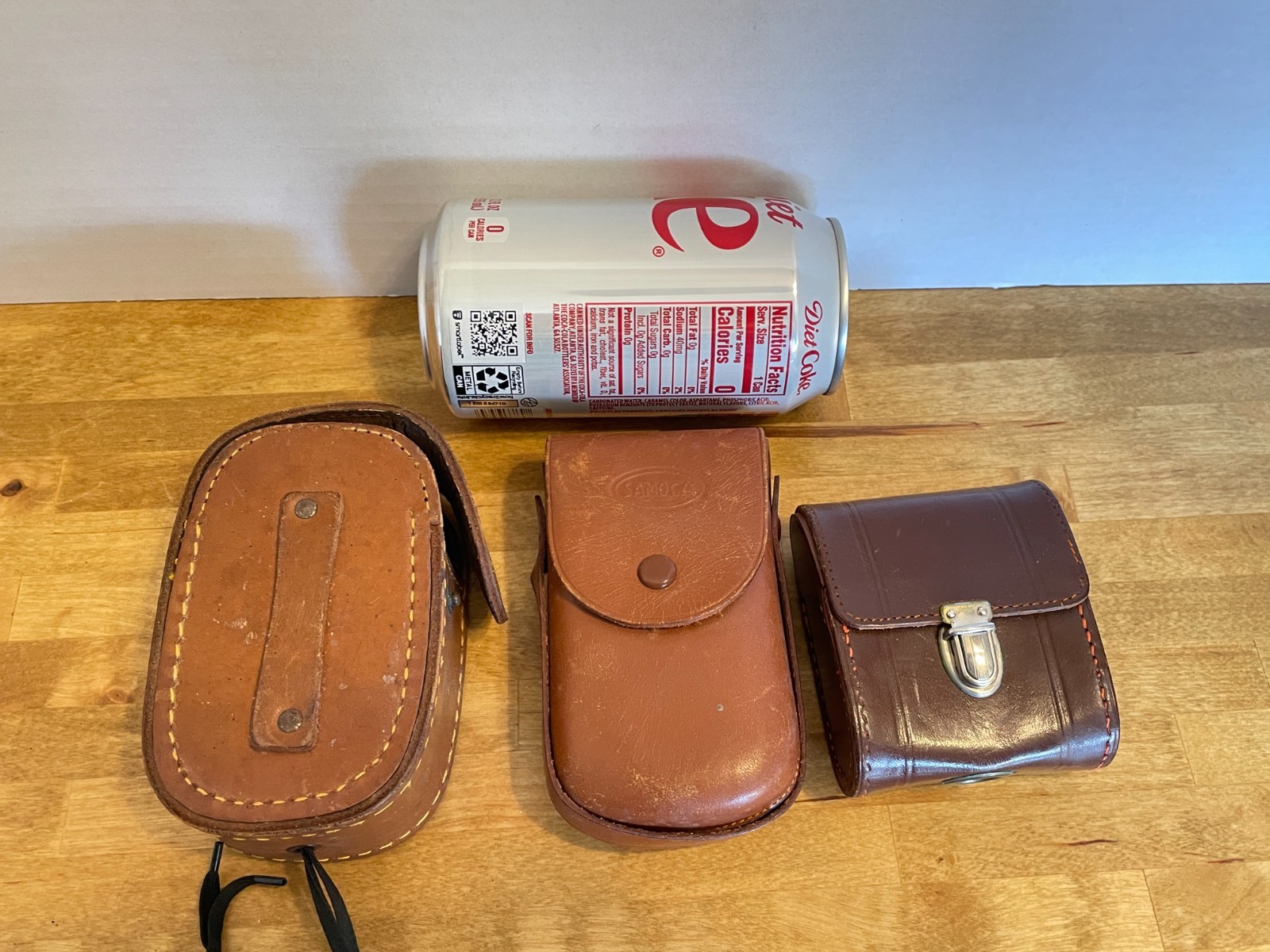 LOT OF 3 Vintage Camera Light Meter Leather Case GE – Sixtomat – Samoca Untested