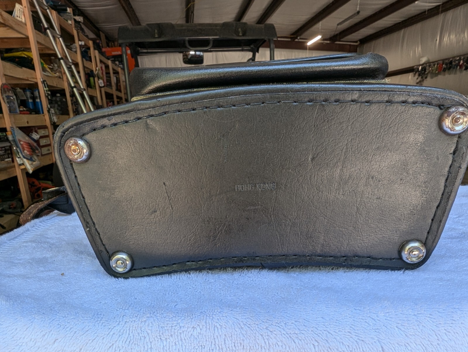 Vintage Leather Hard Camera Case Black Made In Hong Kong With Strap Red…