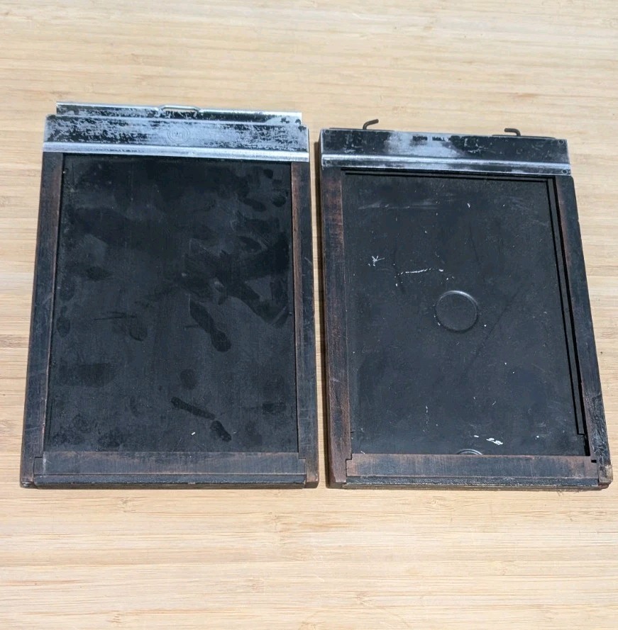 Lot of (2) Vintage Wood View Camera Film Holders L.F. Deardorff ?