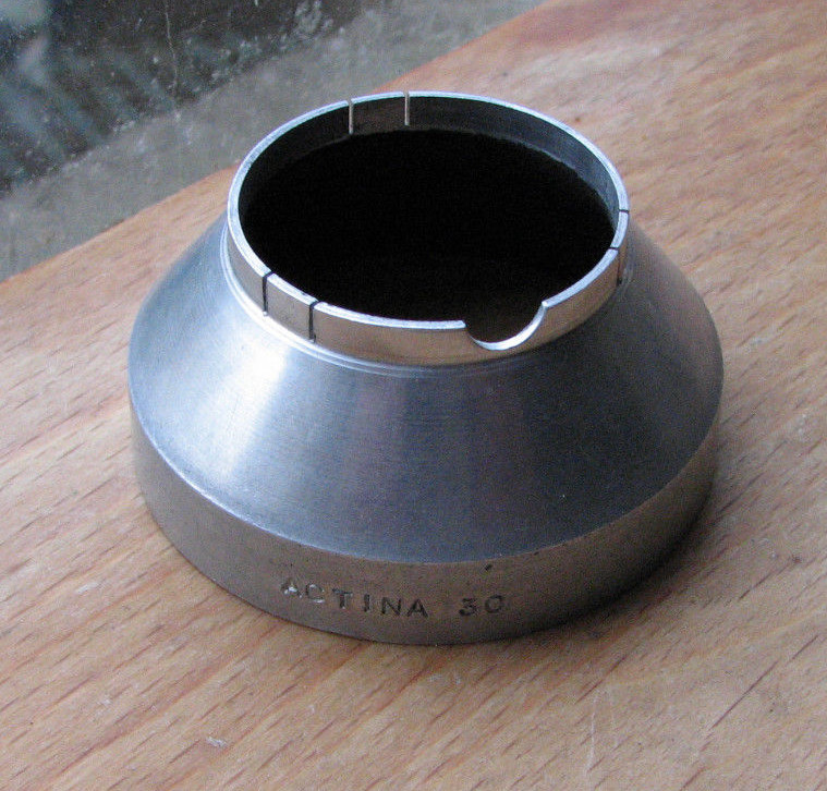 30mm push fit aluminium lens hood used slip on shade agfa fit