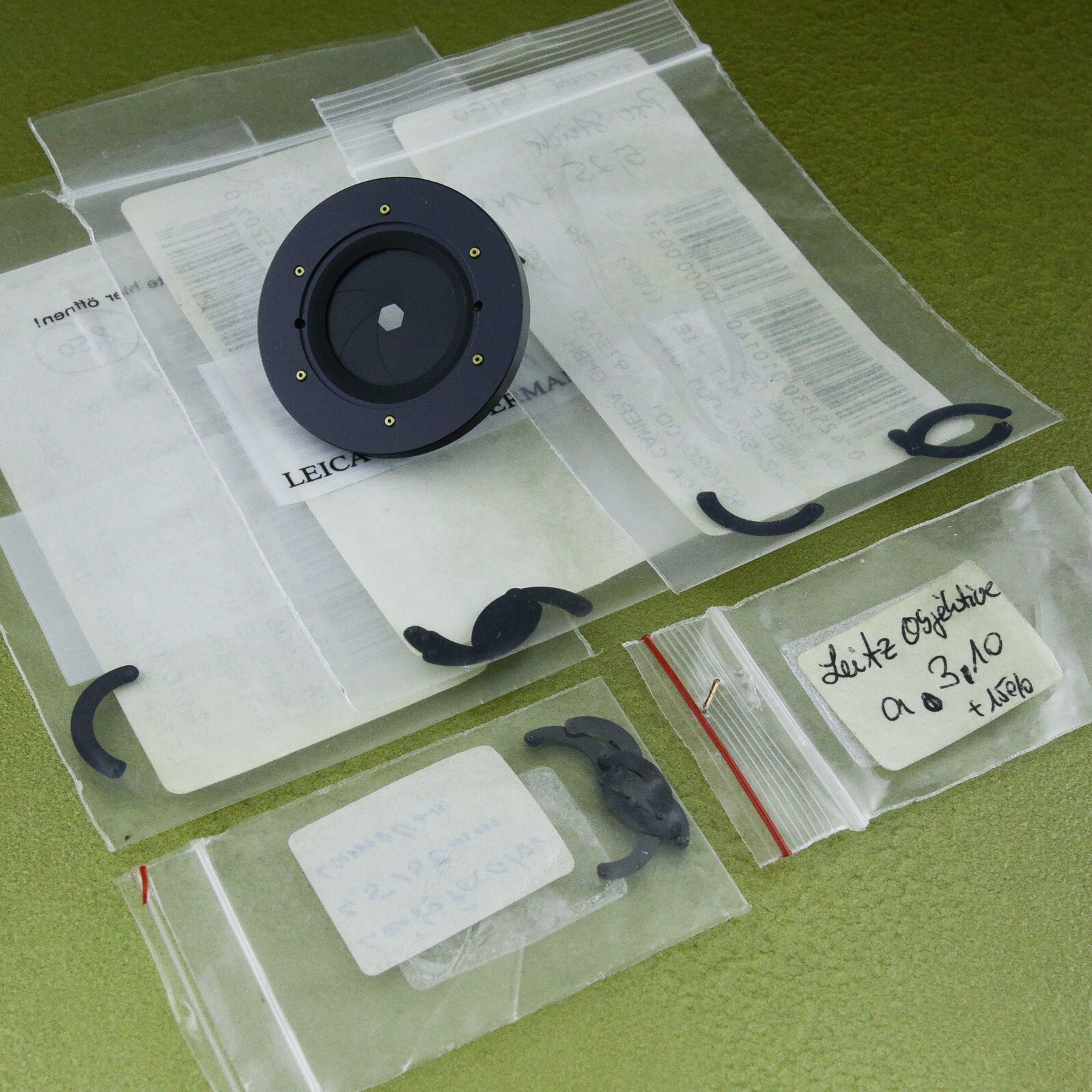 Leica lens RED DOT + FOCOTAR 4.5 / 50 aperture blades Leitz accessory part ☆☆☆