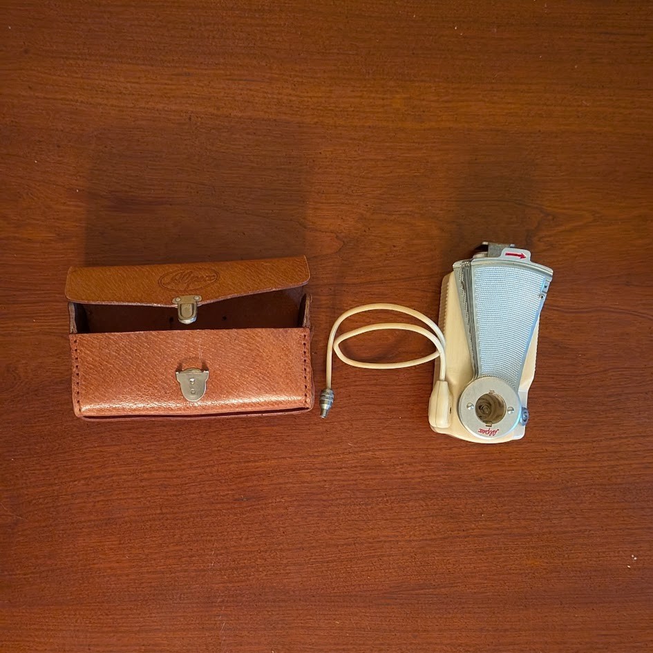 Vintage Alpex Camera Flash With Leather Case