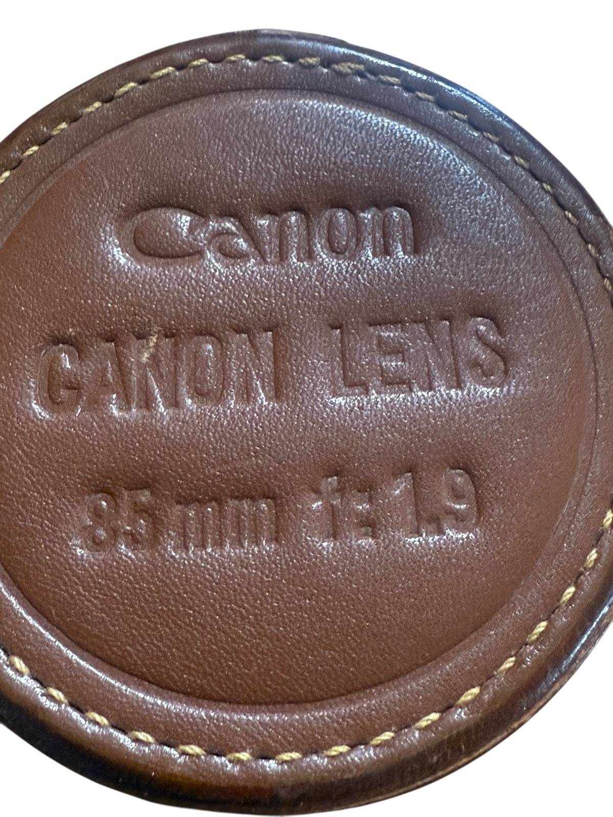 Canon Original Leather Lens Case 35mm F:19 Vtg 5.75” Brown Snap