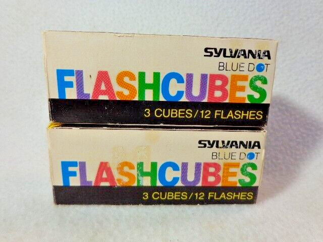 Vintage NOS Sylvania Blue Dot Flashcubes – 24 Flashes, 2 Boxes