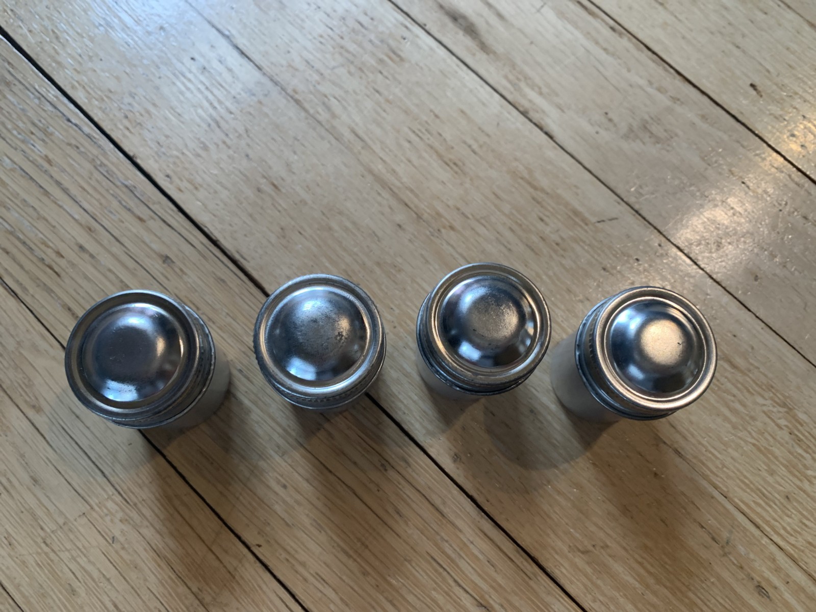 Set Of 4 Vintage 35mm Metal Camera Film Canister Tins