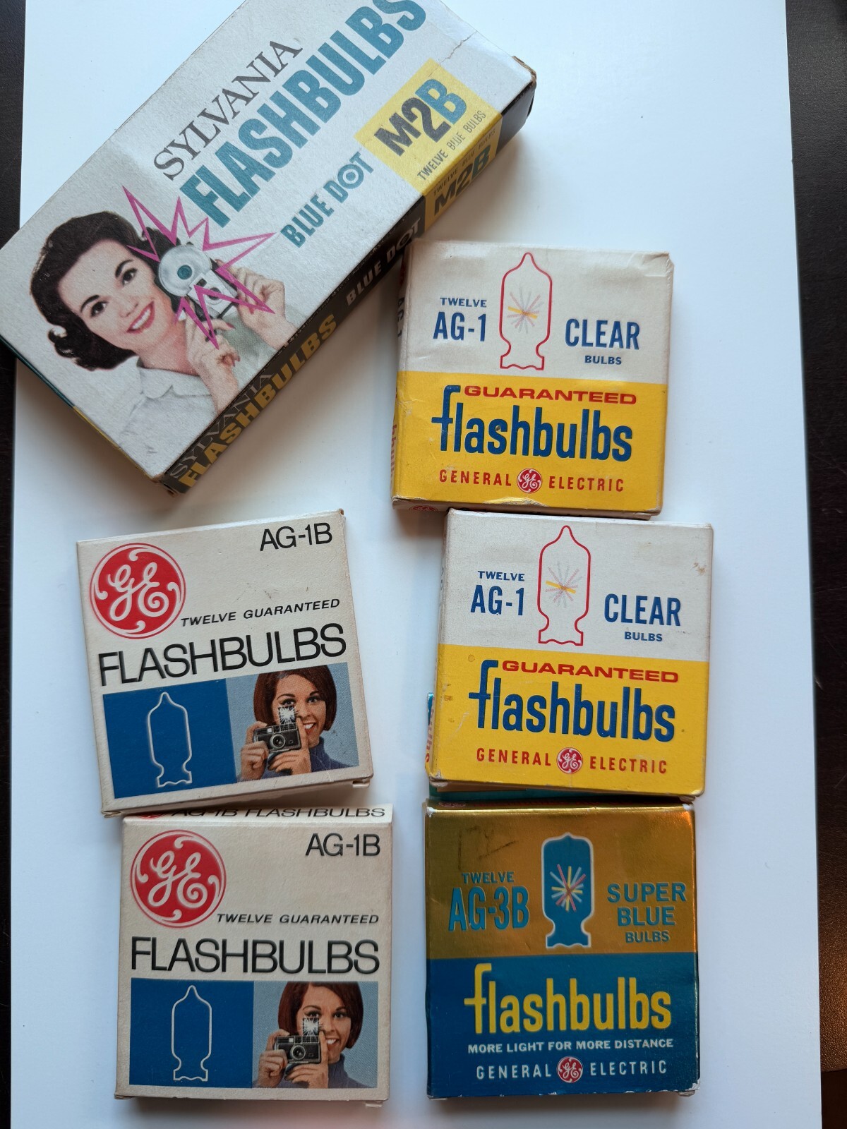 Vintage Flashbulbs M2B, AG-1, AG-1B, AG-B