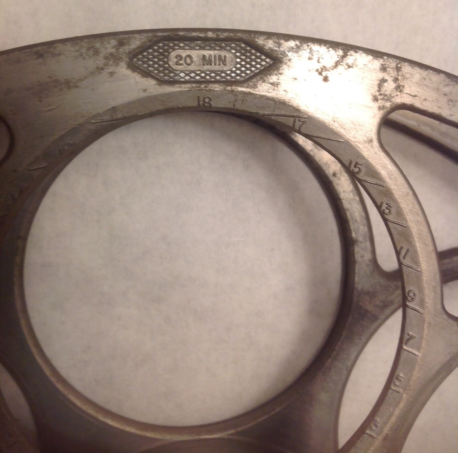 Vintage Goldberg Brothers 35mm Movie Projector Film Reel. 6 Hole. Cast Aluminum