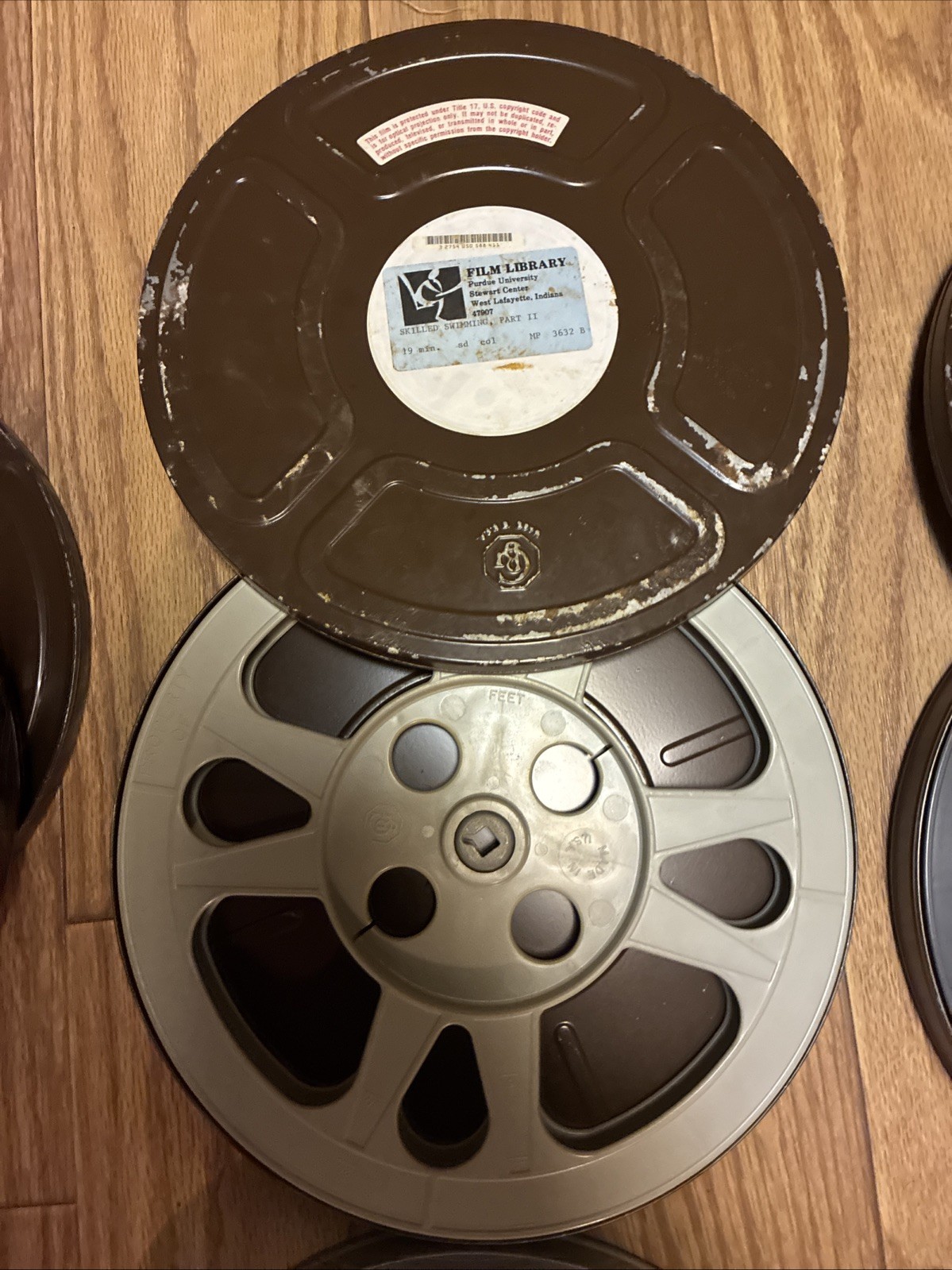 Lot Of 9 GOLDBERG BROS TAYLOREEL Empty Steel & Plastic 10.5 Film Reels & Cans