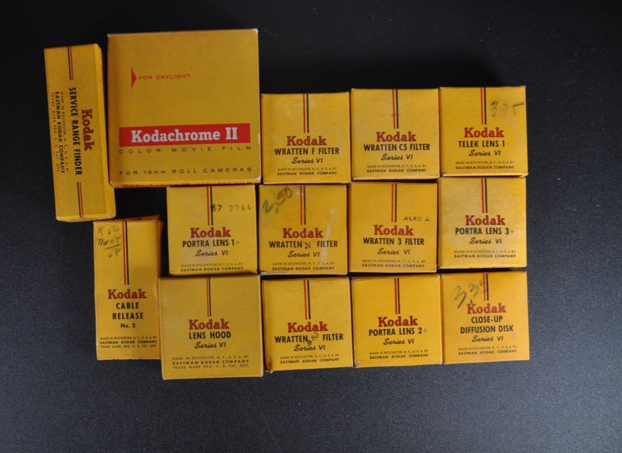 KODAK 10 lens Portra Wratten Telek Cable release Service Range Finder Lens Hood