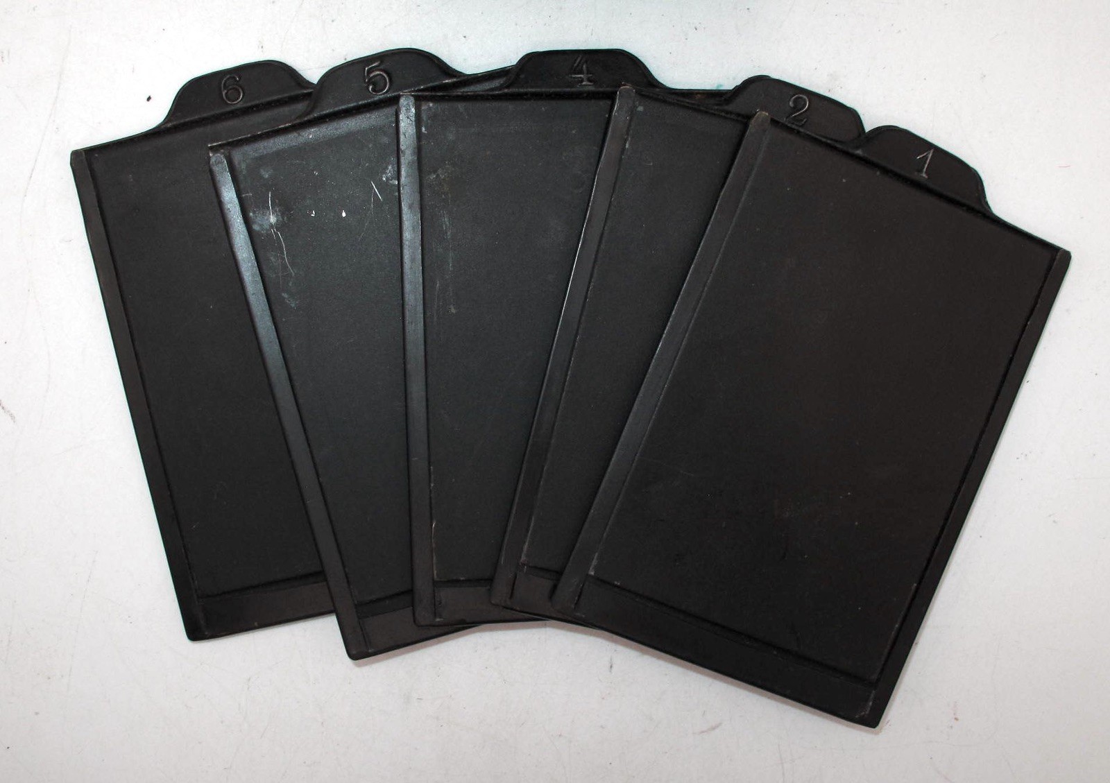 *VINTAGE* 5-UNBRANDED 6x9cm FORMAT METAL FILM HOLDERS & CASE