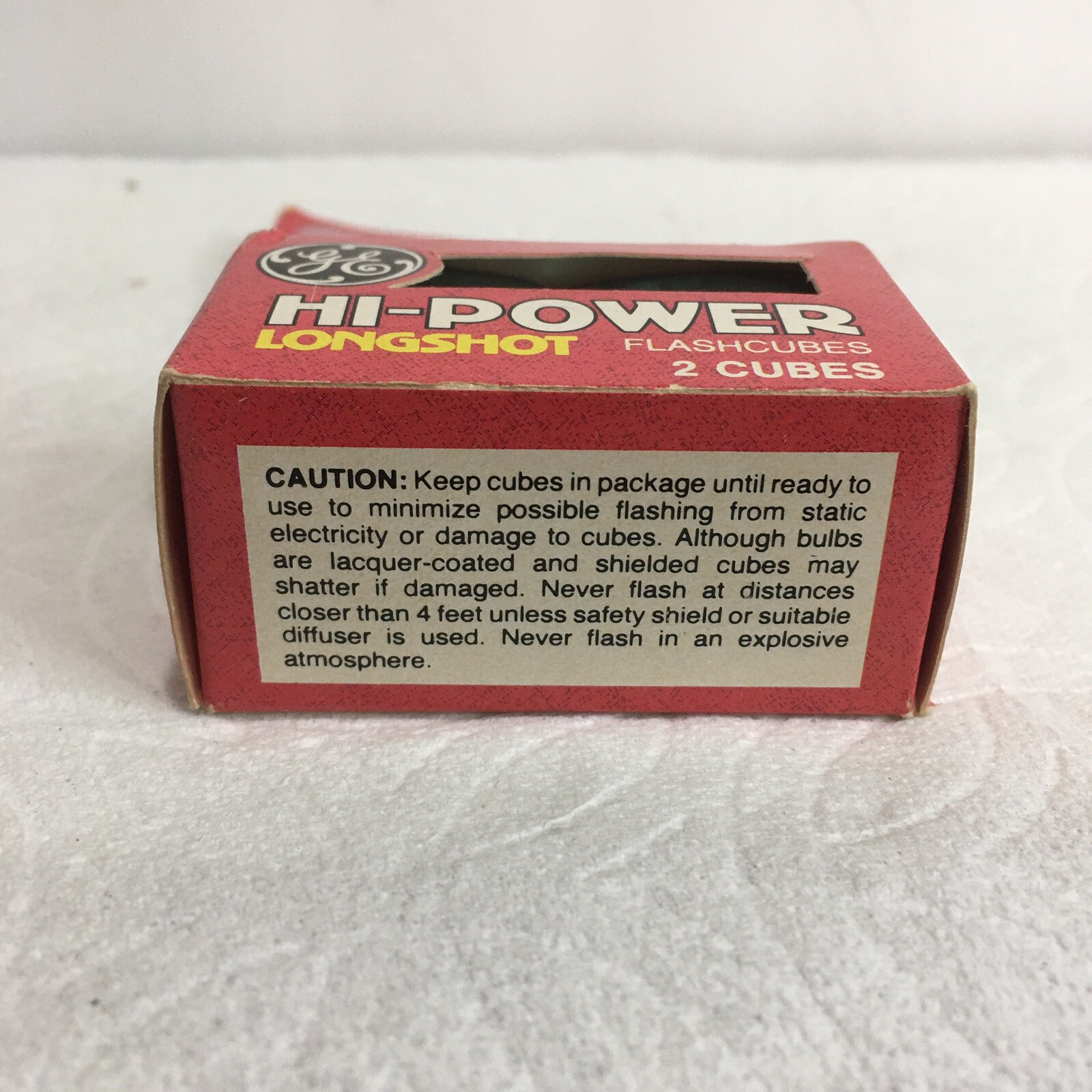 Vintage GE Hi-Power Longshot Flash Cubes Box of 2 Cubes-8 Flashes