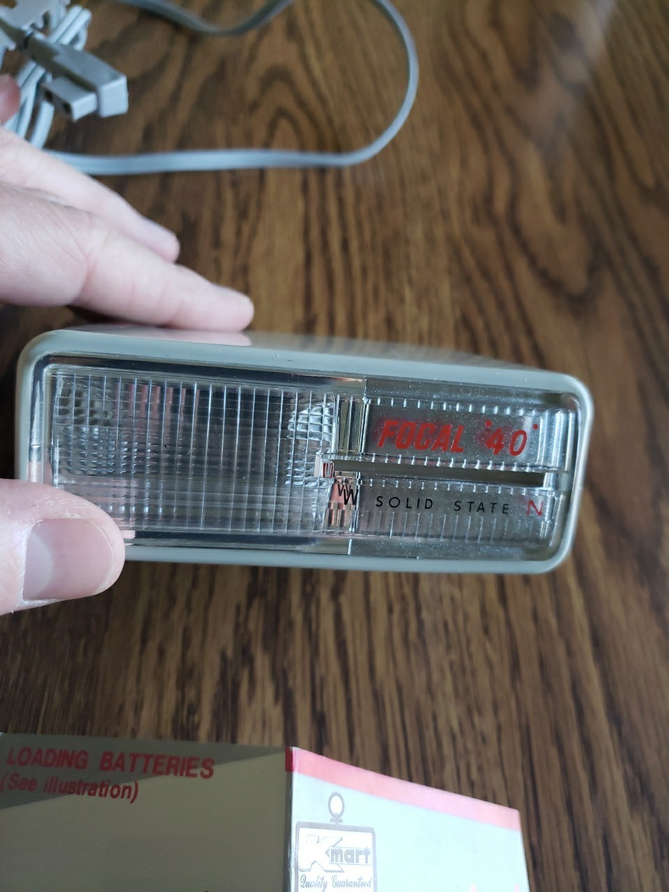 Kmart Focal 40 Solid State Electronic Flash For A.C. Or Battery W/ Cord Booklet