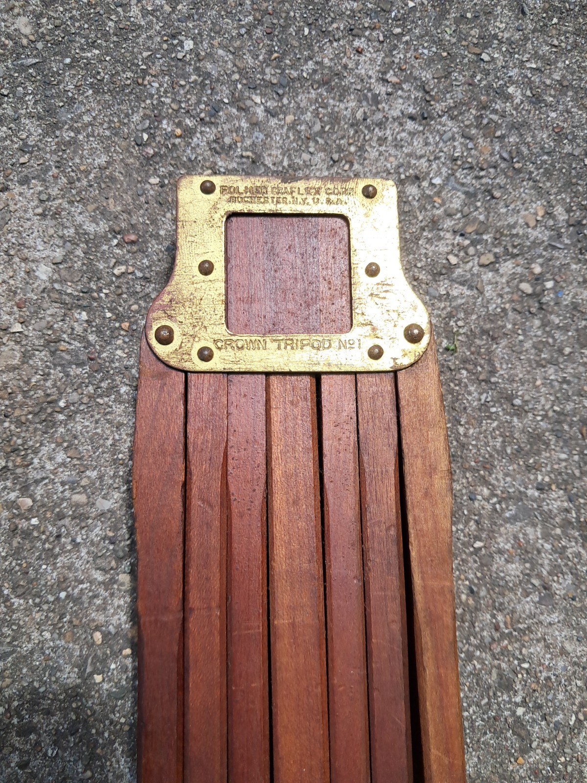 Crown Tripod No. 1 Wood & Brass Folmer Graflex Corp Crown Rochester NY