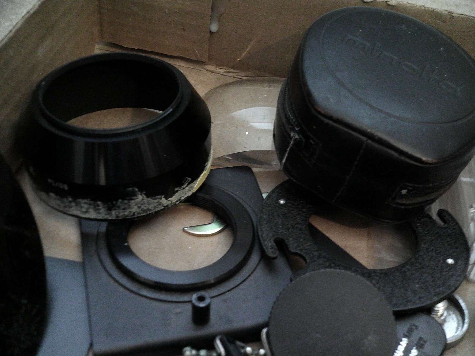 Lot of Assorted Vintage Camera Accessories and Lens Caps Holder More