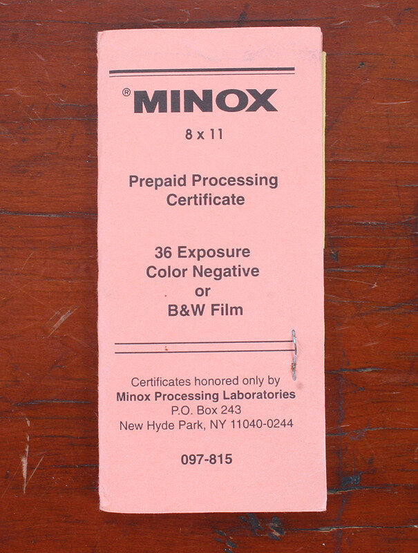 MINOX PREPAID MAILER FOR 36 EXPOSURE FILM, SOLD FOR DISPLAY PURPOSES/175227