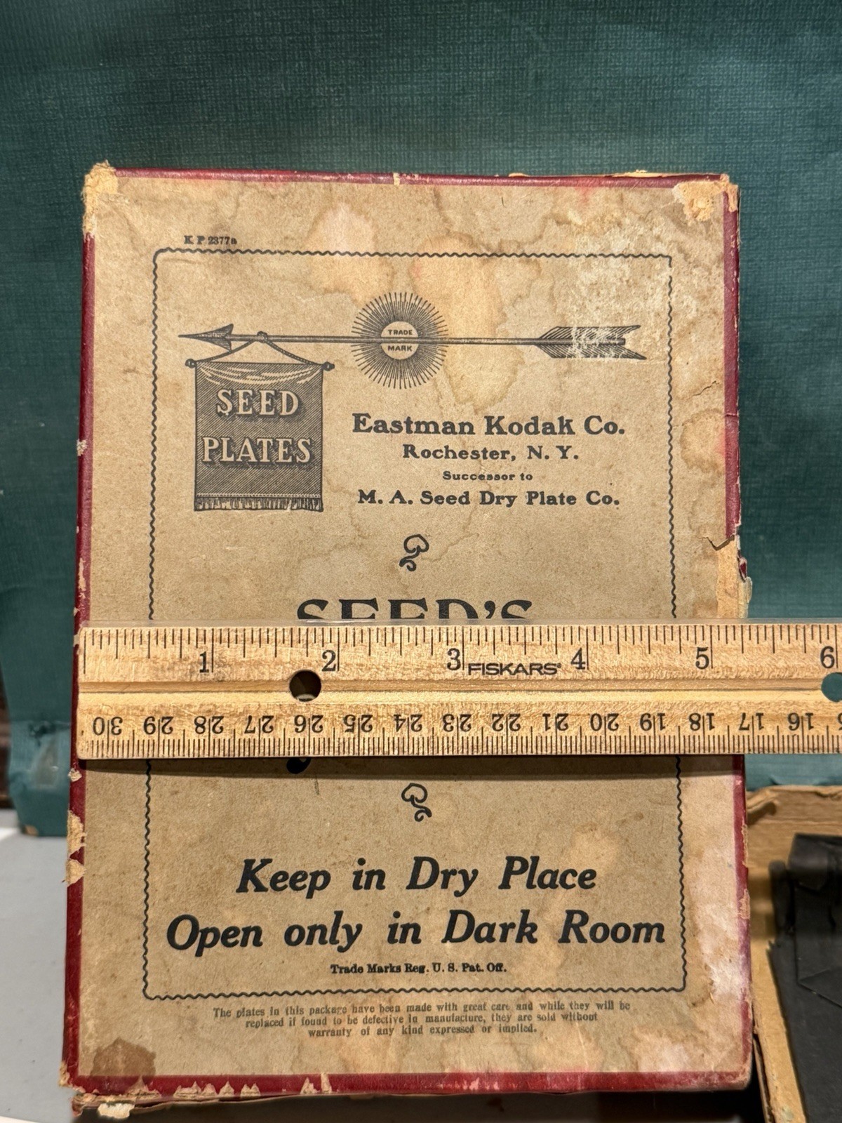 Eastman Kodak Seeds Dry Plates Glass Photography Slide Photo General Store Auto