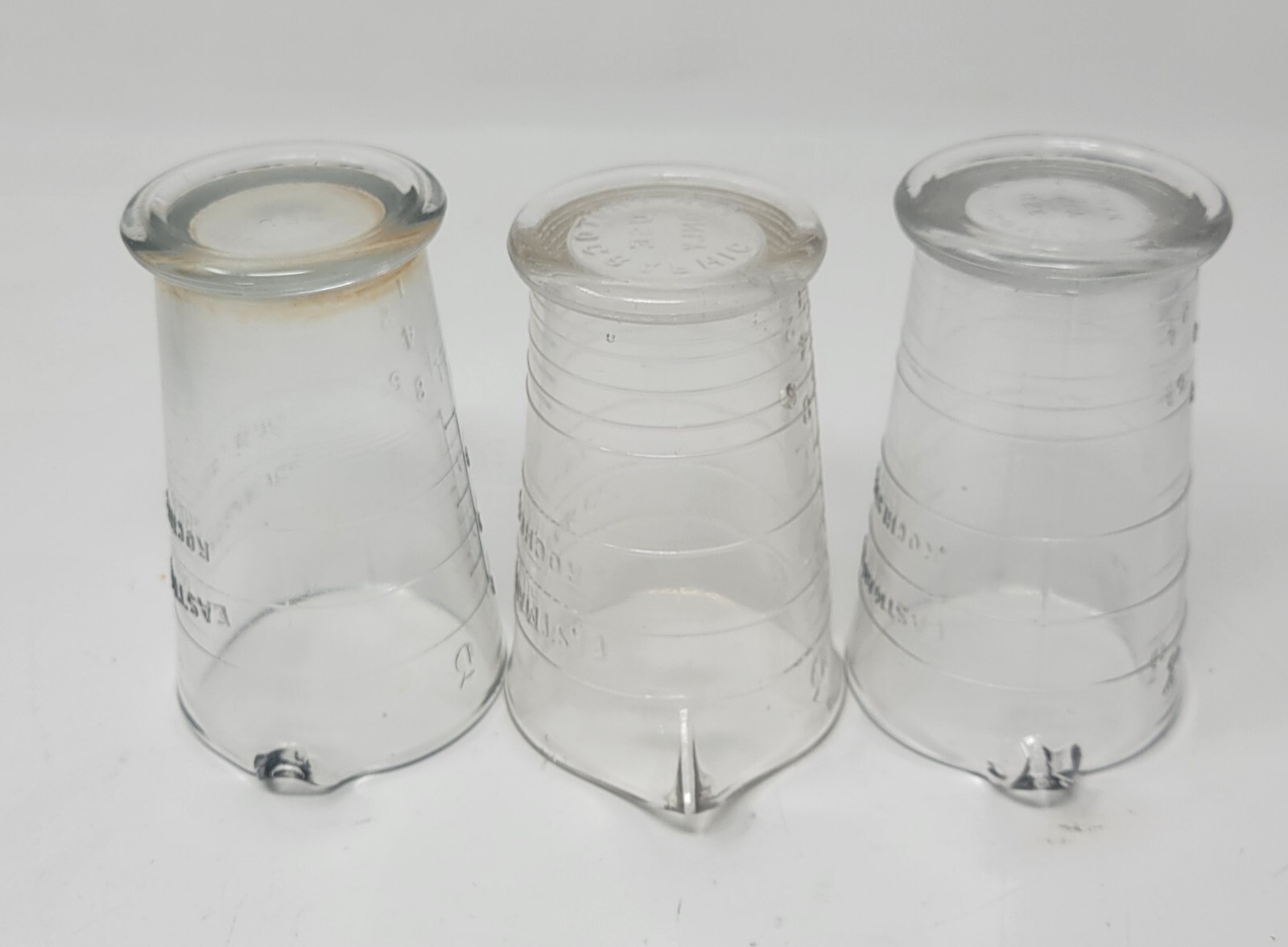 Vintage Eastman Kodak Co. 4oz. Photographic Use Glass Beakers Lot of 3