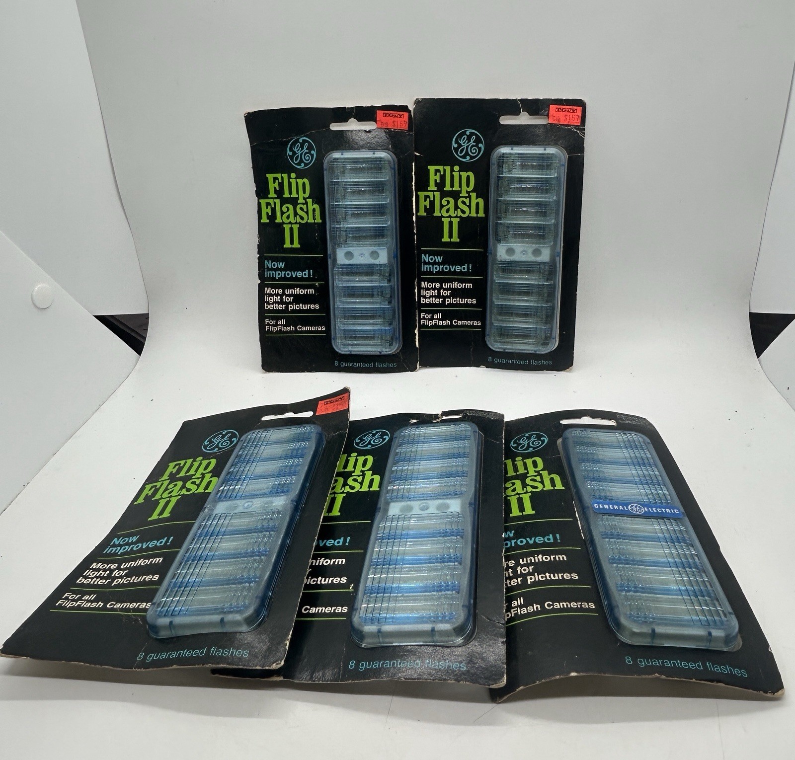 Vtg. GE General Electric Flip Flash II Camera Flash Bulbs Set new flash bar 8 ct